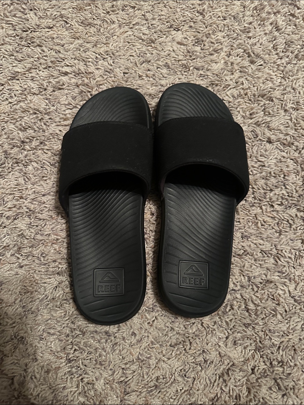 Reef women’s Black Slide Sandals with Cushioned Footbed